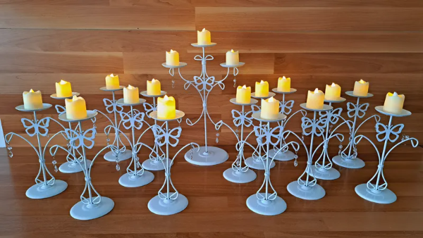 Producto - 15 unidades candelabros + 1 central ( mariposa )