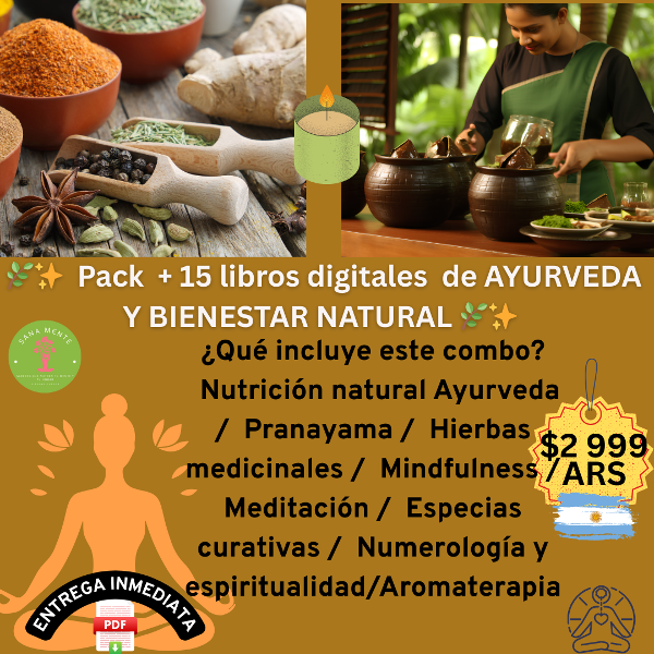 Producto - Pack digital de libros de AYURVEDA Y BIENESTAR NATURAL