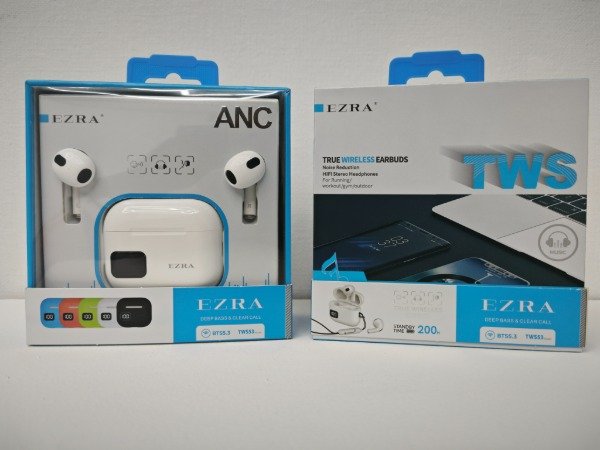 Producto - Auricular Ezra Bluet Inalámb ANC BTS5.3 + fundas de silicona TWS53.