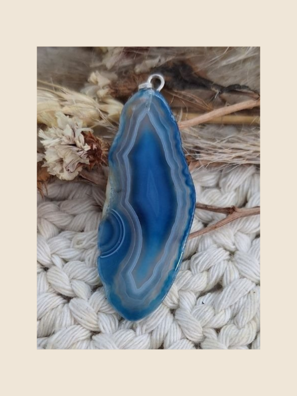 Producto - Dije chapa ágata azul