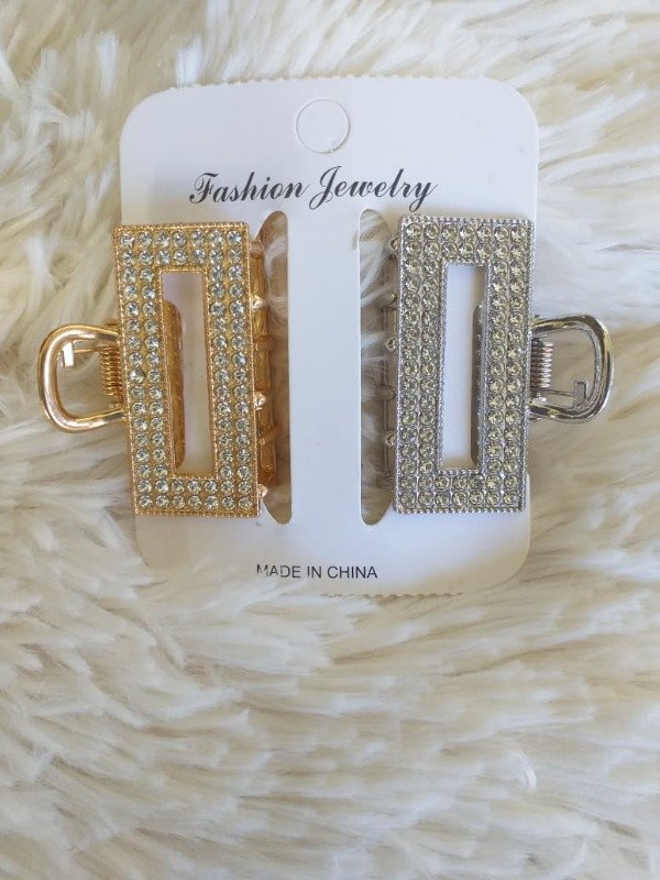Producto - Broche Metal Rectangular Strass mediano (el par)