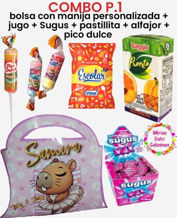 Producto - Combo P.1 bolsa personalizada con golosinas