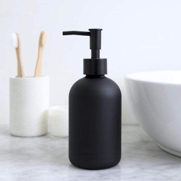 Producto - DISPENSER DE JABON O CREMA VIDRIO OPACO 410ML 7X18CM