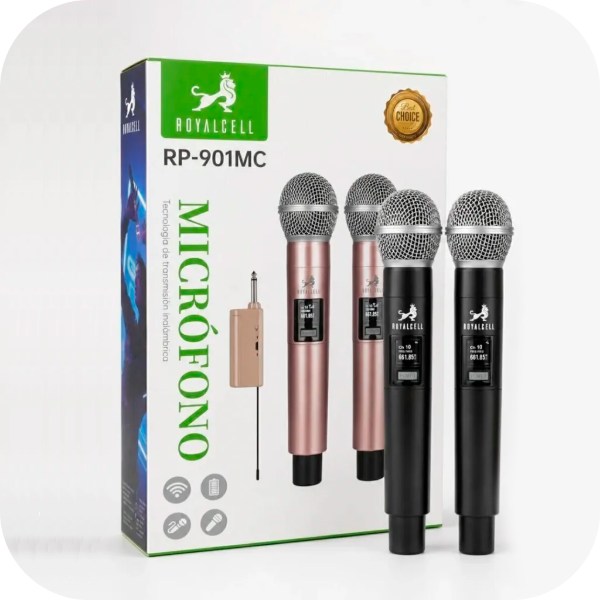 Producto - Microfono x2 ROYALCELL RP-901MC inalambrico - 1