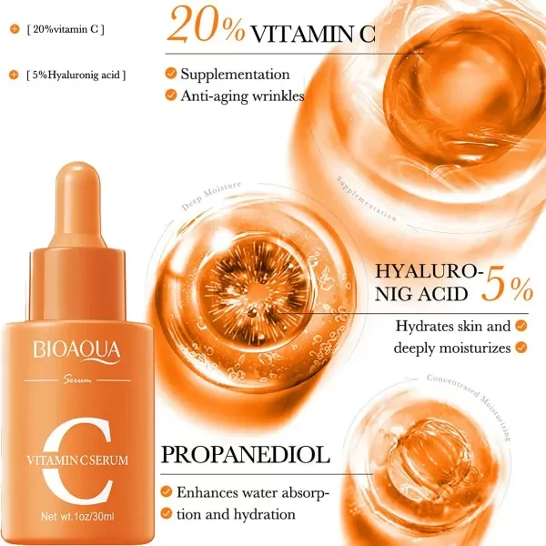 Producto - Serum Facial Vitamina C Antioxidante Brillo  Bioaqua Todo Tipo De Piel Día