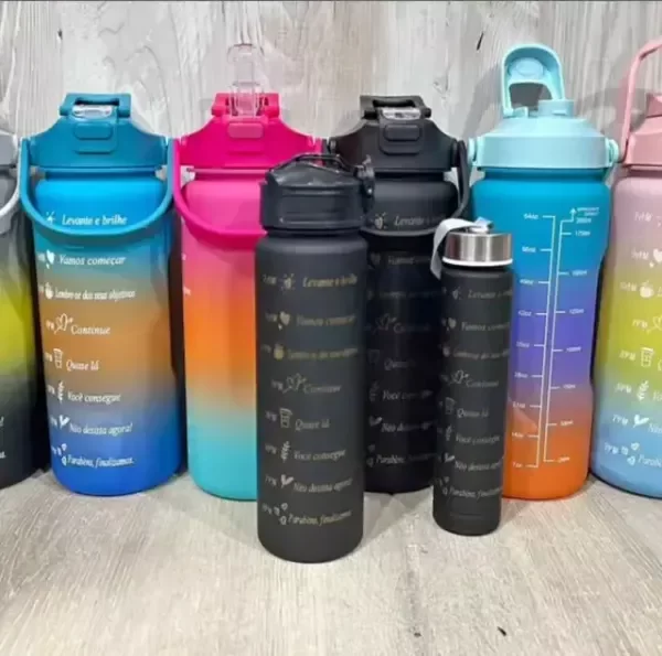 Producto - Set 3 botellas deportivas sport bottle motivacional - 1