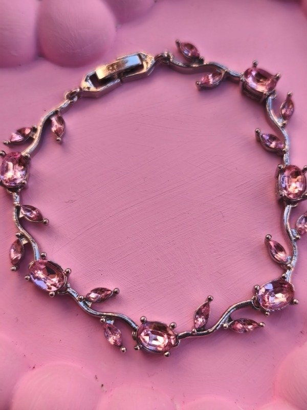 Producto - Pulseras Tulipán Rosa plateada - 1