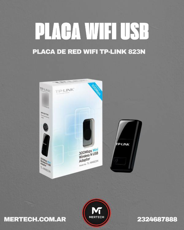 Producto - Placa de red TL-WN823N Mini P.RedW USB 300 Mbps (N) (0696)