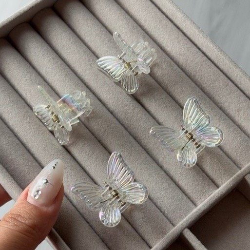 Producto - Hebillas mini mariposa tornasoladas x6