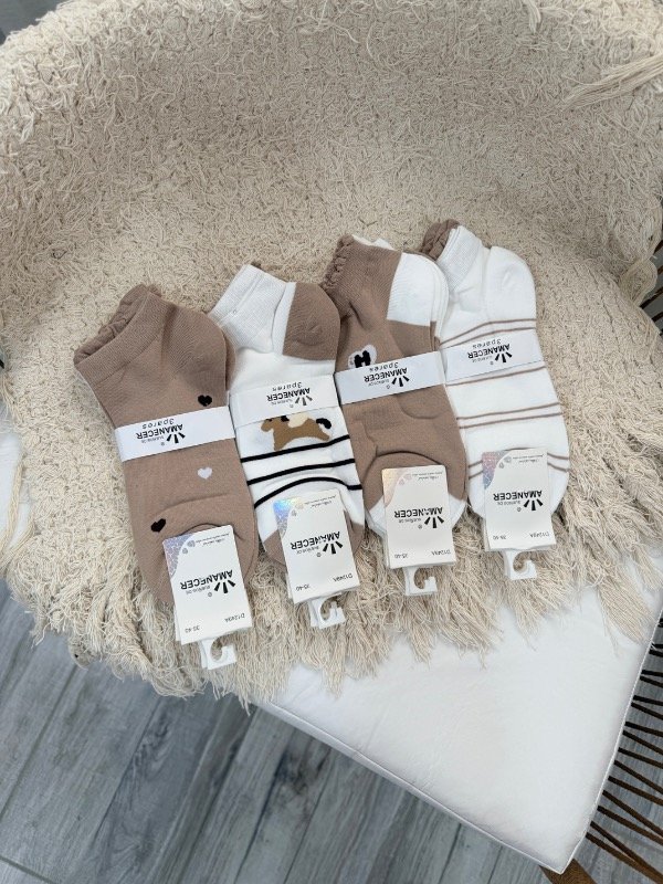 Producto - COD D1249A - Docena amanecer soquete 35/40 Corazoncitos beige