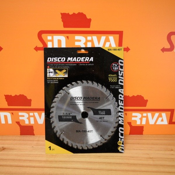 Producto - DISCO DE CORTE PARA MADERA MA-180-40T