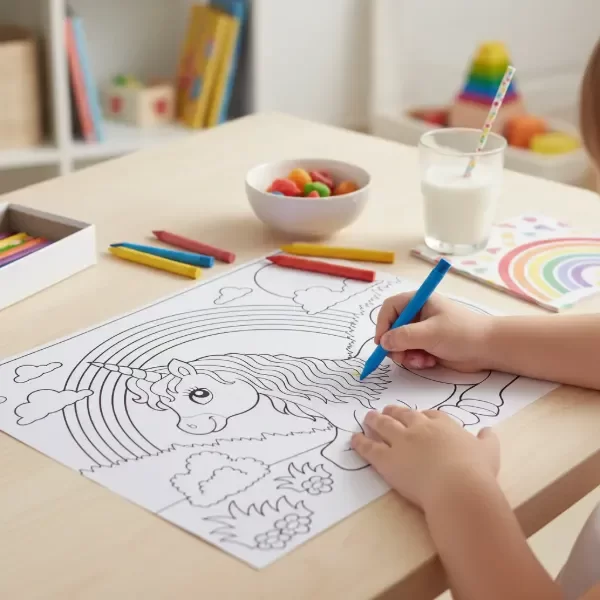 Producto - Platos De Sitio Papel Para Colorear X 12 + Crayones