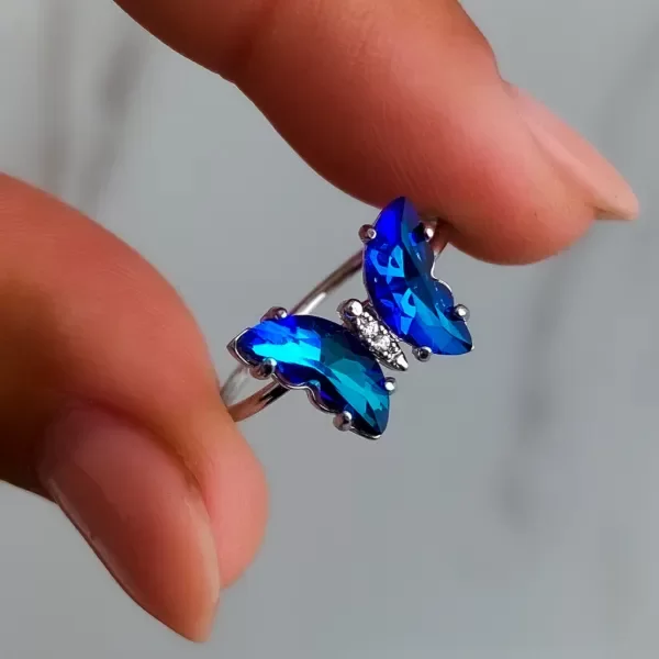 Producto - ANILLO ANILLO MARIPOSA CRISTAL BLUE T18