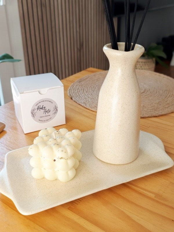 Producto - Box Aromático: Difusor + Vela Burbuja Corazón + Bandeja +Tarjeta - 0