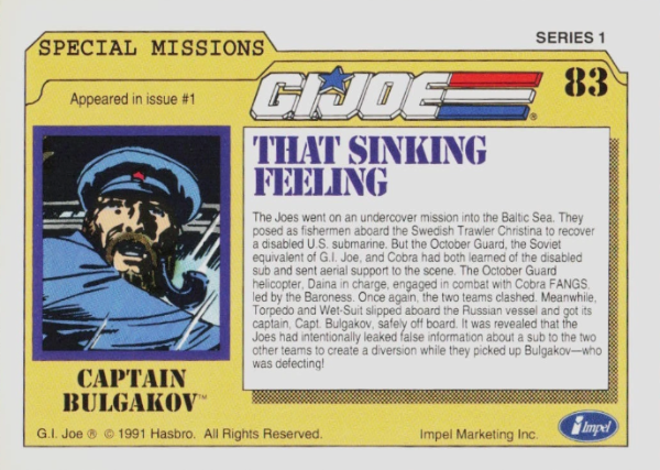 Producto - 1991 Impel G.I. Joe #83 - That Sinking Feeling SM - 1