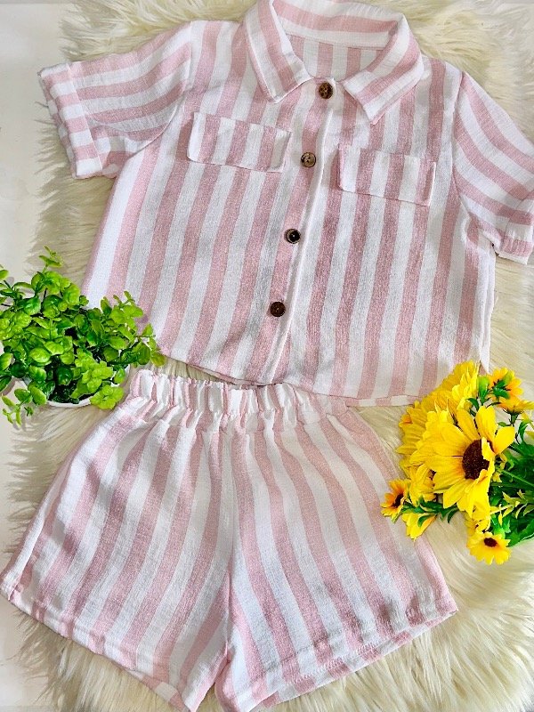 Producto - CONJUNTO CUBA ROSA (CAMISA + SHORT)