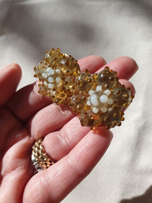 Producto - Aros Clips Clusters Cristal Murano a Pintitas - 2