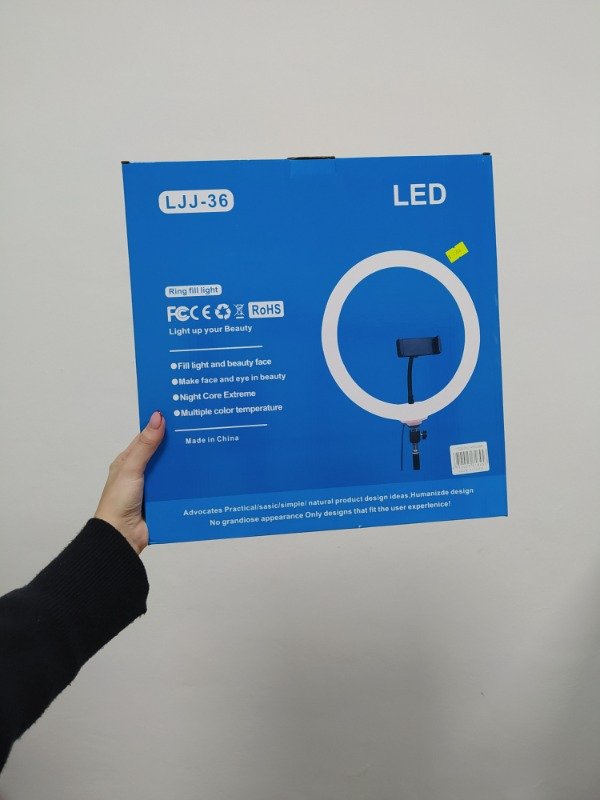 Producto - Aro de luz blanca con 3 tonos de iluminación 36cm grande solo aro sin trípode - 1
