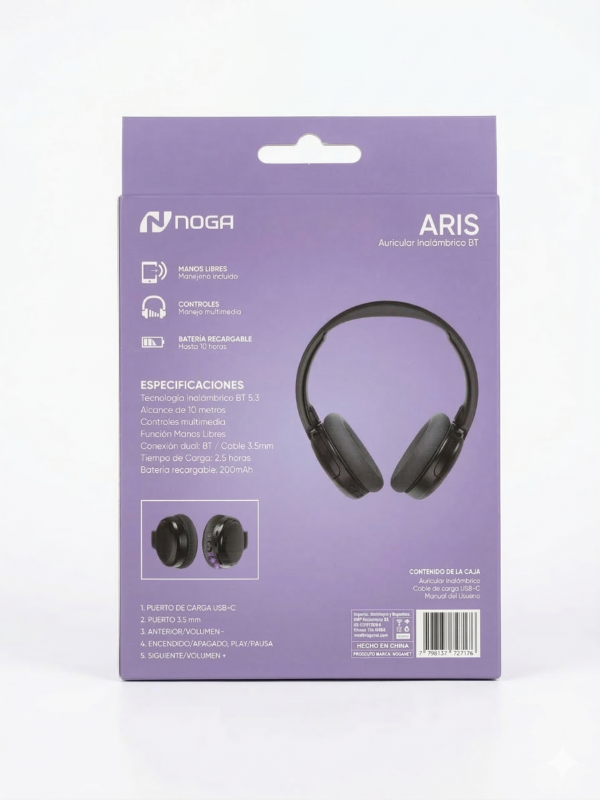 Producto - Auricular NOGA ARIS NG-A915BT