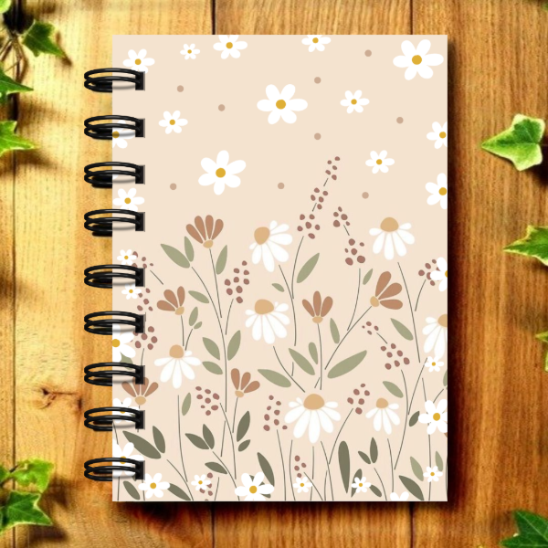 Producto - Encargá: ECO LIBRETA - "Margaritas" 80 Hojas A6 - Anillo en lateral