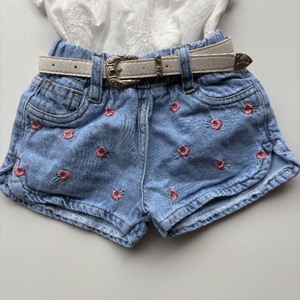 Producto - Short mom bordado Florcitas línea bebas - 0