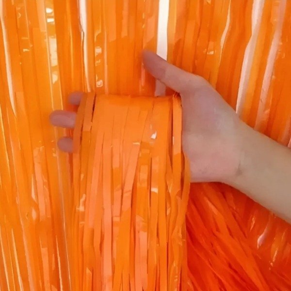 Producto - Cortina flúor color naranja