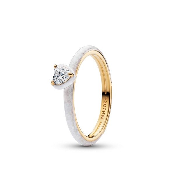 Producto - Anillo Pandora Chakra Blanco Plata 925 con baño en Oro