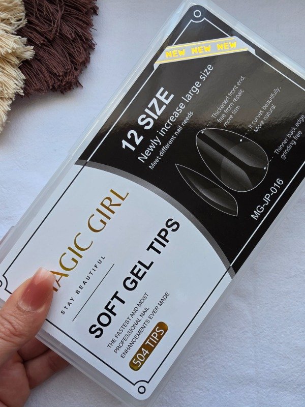 Producto - Tips soft gel almendra 504pcs Prelimados resistentes