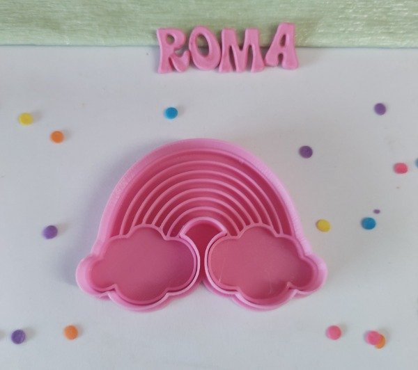 Producto - Cortante con estampador Arco iris con nubes