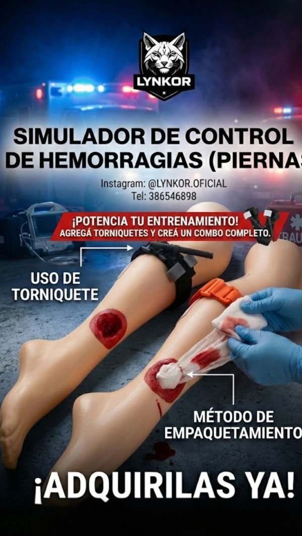 Producto - Simulador de control de hemorragia empaquetamiento tipo pierna - objeto empalado