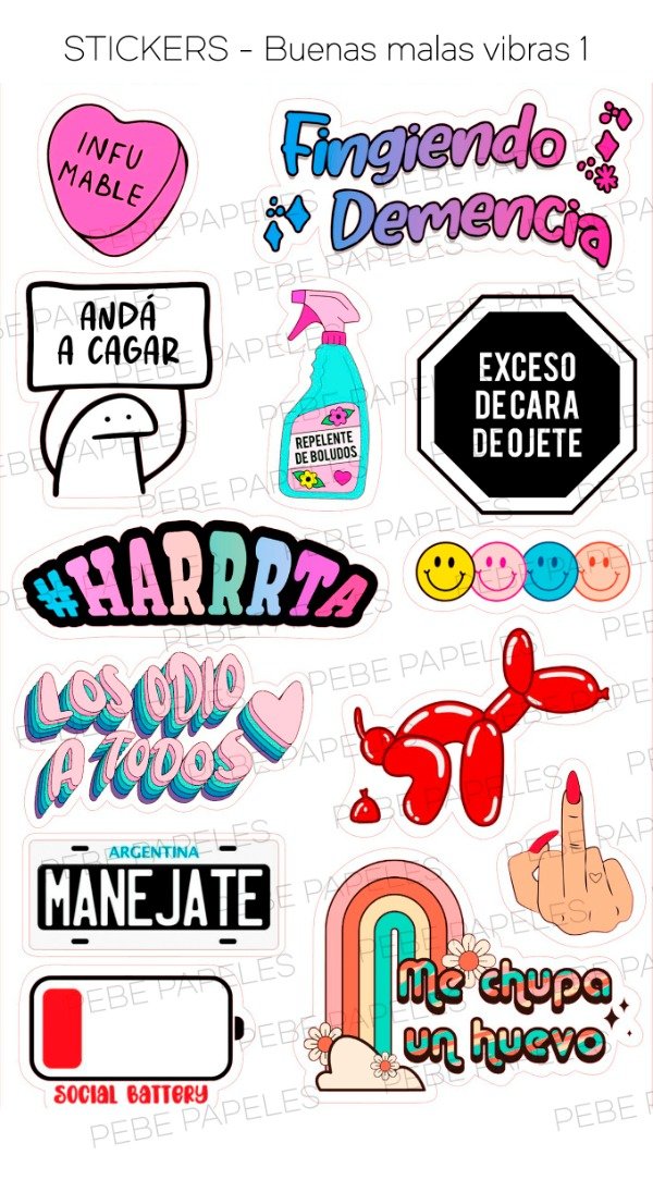 Producto - Stickers Buenas Malas Vibras 1