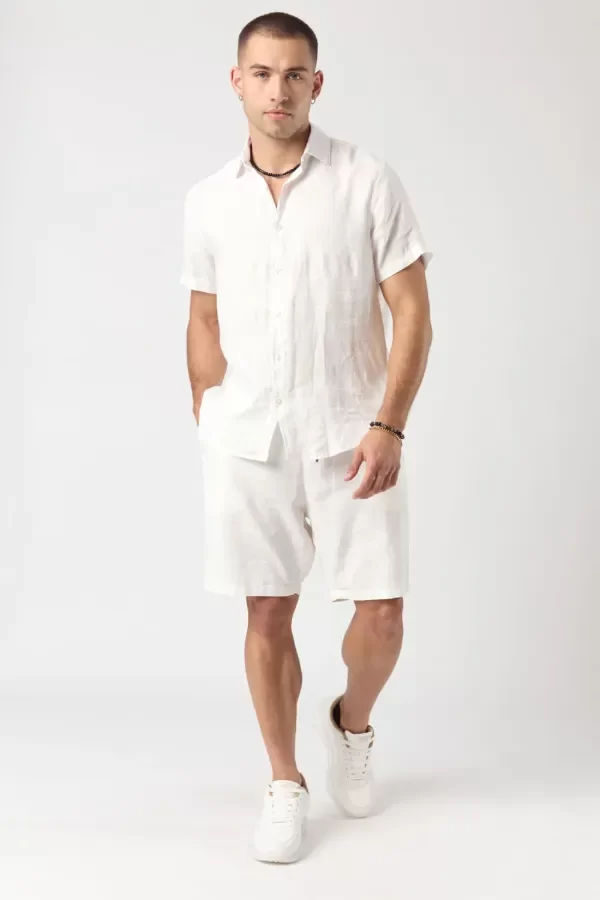 Producto - Camisa de lino Mc Omi Blanco Tascani