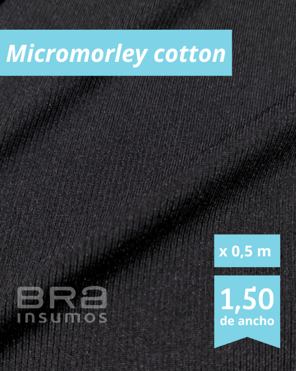 Producto - Micromorley cotton 1,5 m de Ancho - Negro (x 1/2 Metro)