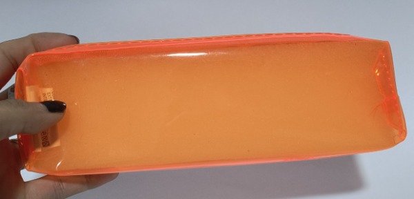Producto - Cartuchera naranja transparente flúor