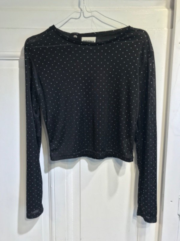 Producto - Remera CIPITRIA negra transparente strass- Talle M- PRECIO: 36x