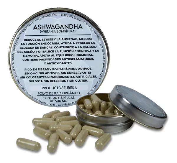 Producto - Ashwagandha De La India - Raiz En Polvo - x30 Cápsulas 500mg