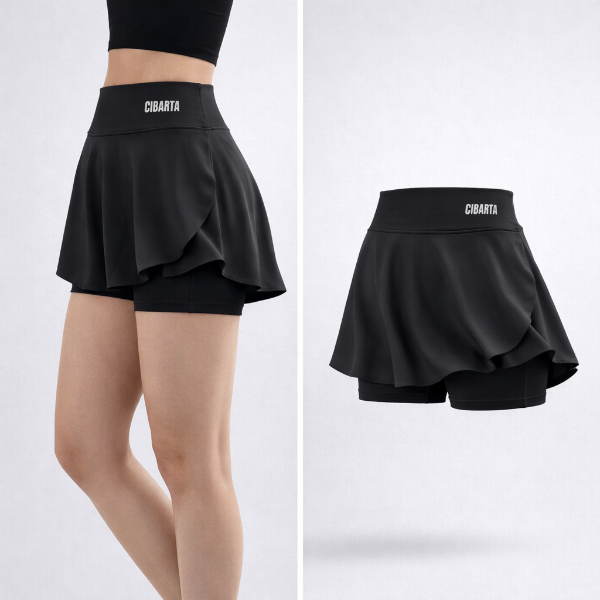 Producto - Pollera con Short Cibarta deportiva Negra alto rendimiento