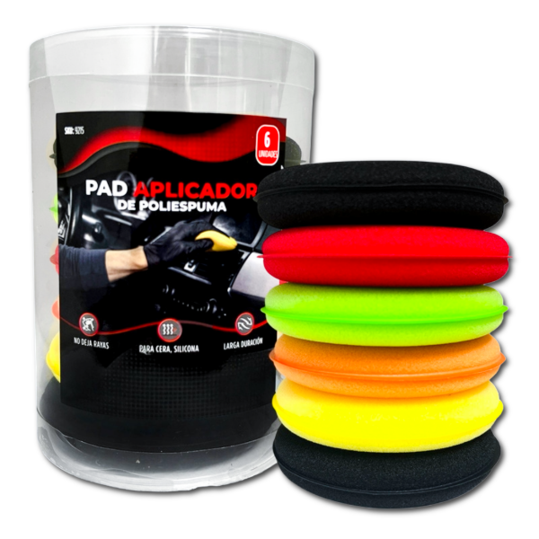 Producto - SET X6 APLICADOR PAD DE POLIESPUMA 10X2CM-COLORES MIXTOS 9215 - 0