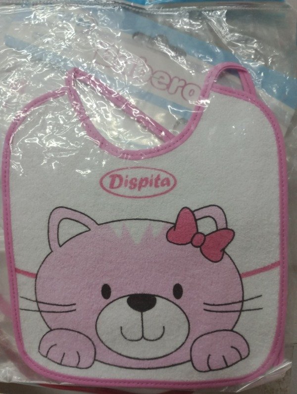 Producto - Babero dispita estampado Rosa de toalla con fondo impermeable