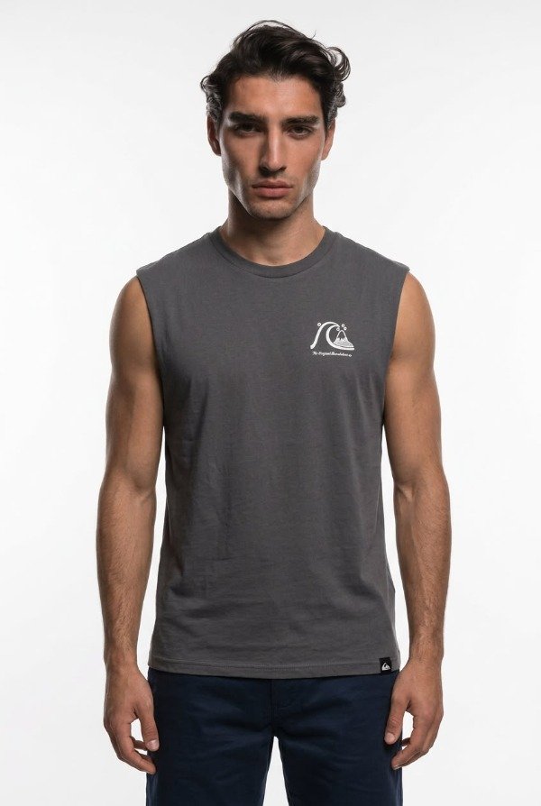 Producto - REMERA S/MANGAS QUIKSILVER THE ORIGINAL BOARDSHORT GRIS - 0