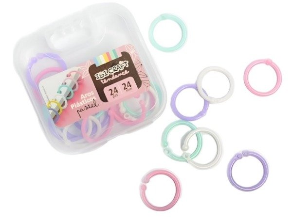 Producto - Aros Plasticos Ibi Craft Pastel 24mm X24 Piezas