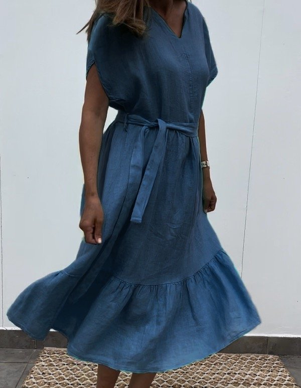 Producto - Vestido Pacífico Azul 100 Lino