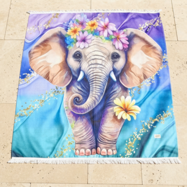 Producto - Manta Cuadrada Elefante Bebé
