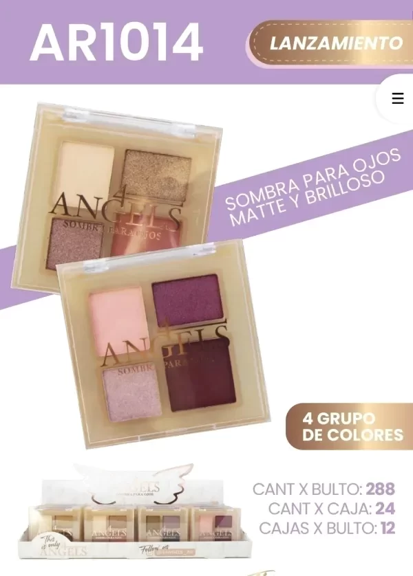 Producto - Mini paleta de sombras 4Angels x3u