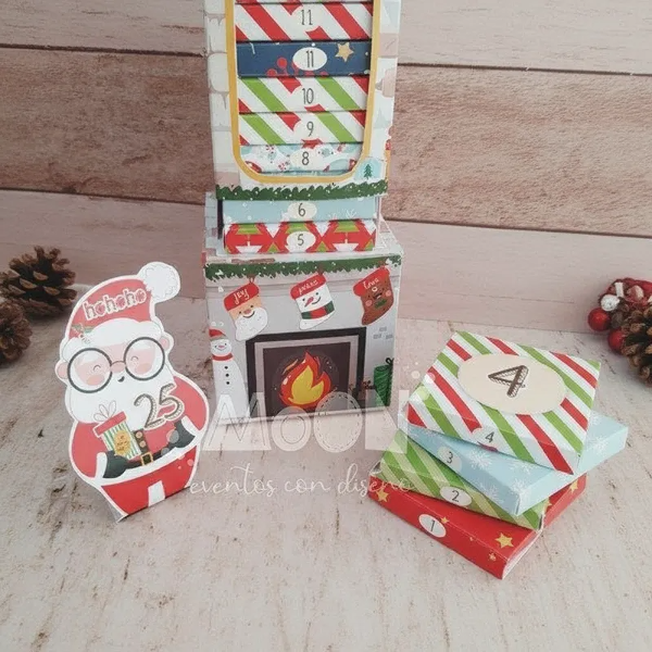 Producto - Calendario Adviento Navidad Chimenea Piedra (Formato Digital)