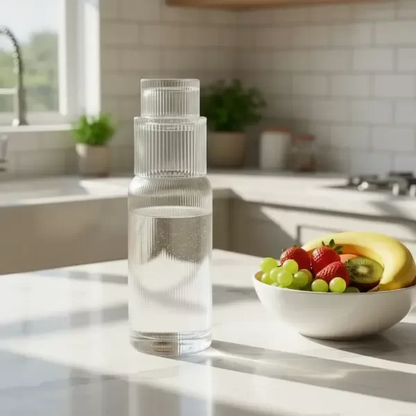 Producto - SET DE NOCHE RALLADO BOTELLA Y VASO DE VIDRIO 950CC - 0
