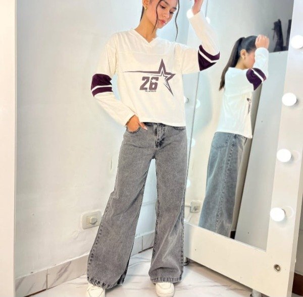 Producto - Jeans Wide Leg Rígido Gris Teens (JEA-11)