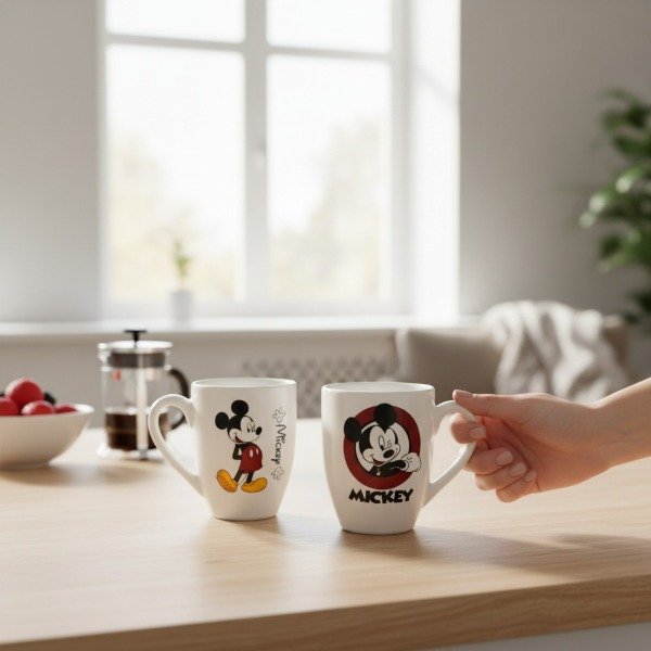 Producto - SET DE 4 TAZAS BOMBE DE MICKEY CERAMICA VITRIFICADAS - 0