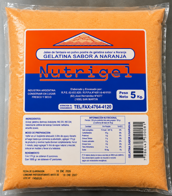 Producto - Gelatina x 5 kg (varios sabores) - 0