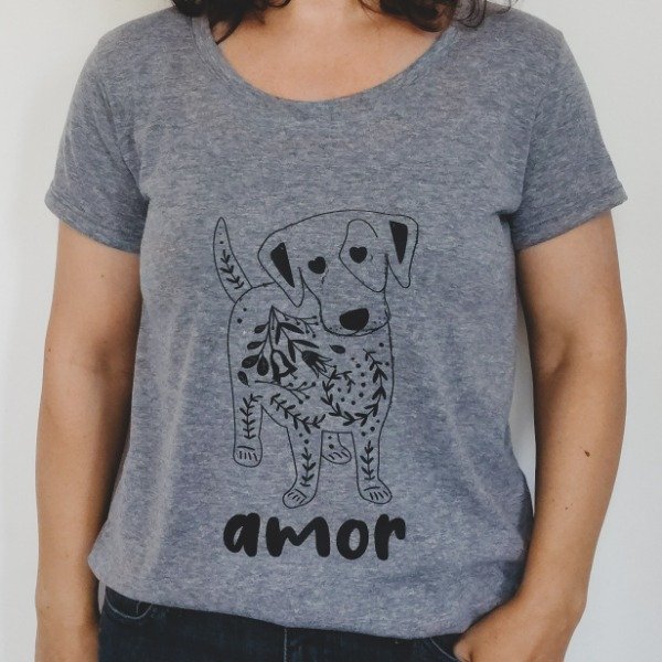 Producto - Remera Amor Escote Redondo Gris